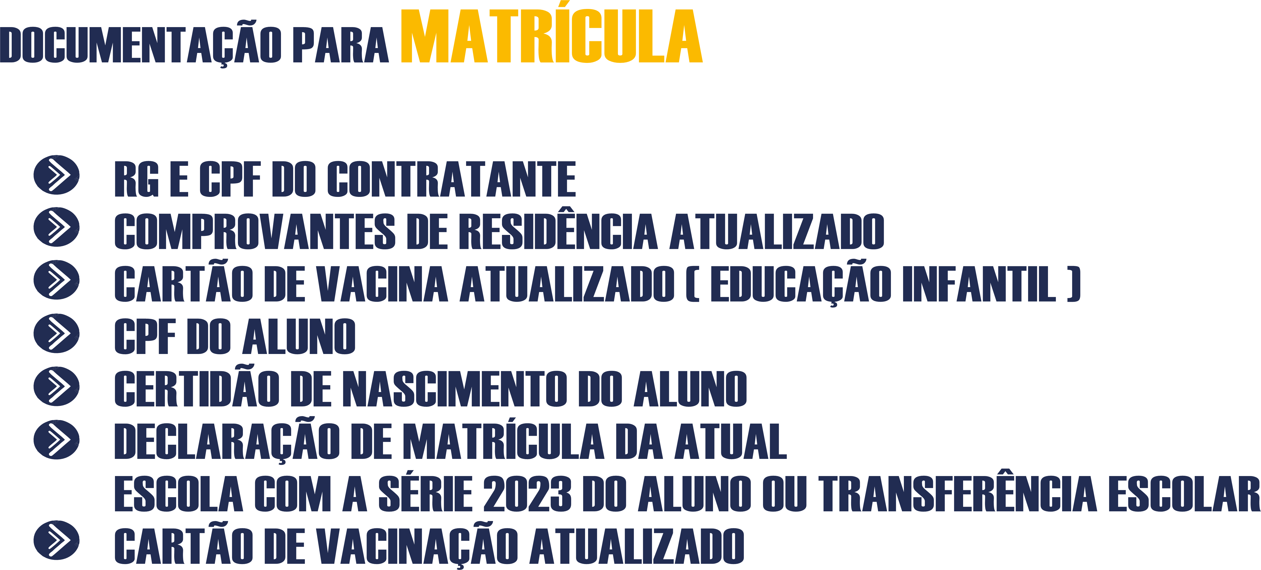 documentação de matrícula